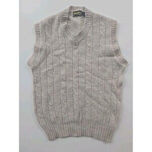 Vintage Sears Sweater Vest  Cableknit  100% Wool  Size M